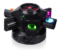 Luz Profesional de Cabeza Móvil de 6 Brazos con Efecto Ojo de Abeja, LED RGBW, Láser, Estroboscópica, DMX512, IP33, Aleación de Aluminio, para Discoteca, DJ, Fiesta, Escenario, Club Nocturno