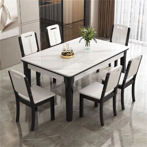 Mesa de Comedor Moderna Estilo Granja con Cubierta de <span class=keywords><strong>Piedra</strong></span> Sinterizada y Juego de 6 Sillas - Product Image 3