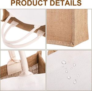 Bolsas de Yute Blancas con Asas, Ecológicas, Reutilizables, para Compras y Regalos, para Damas de Honor - Product Image 2