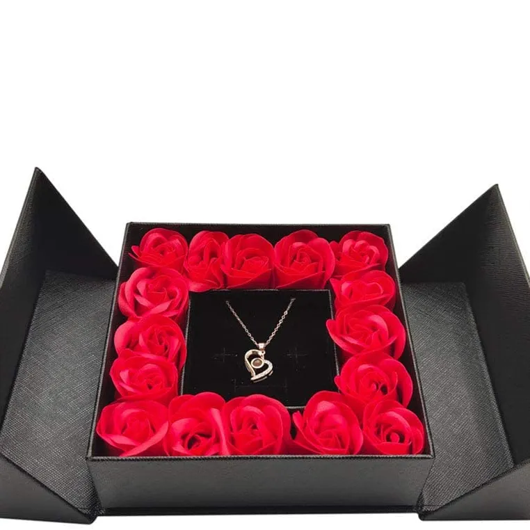 Valentines Fold Rose Gifts Rose Boxes Flower Supplies Flower Two Tier Box Minimum Flower Box With Spoonge