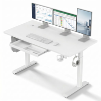 Bureau debout triple écran de qualité professionnelle - Poste de travail électrique ultra-stable sans oscillation avec tiroir de rangement intégré