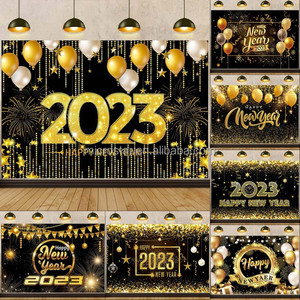 Fond noir doré joyeux année <span class=keywords><strong>2023</strong></span>, paillettes, feux d'artifice, décor de fête, arrière-plan, accessoire de photographie pour le nouvel an <span class=keywords><strong>2023</strong></span> - Product Image 3