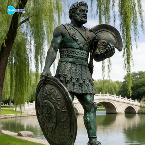 Grande Statua di Guerriero in Bronzo con Spada e Scudo per Decorazione di Giardini e Spazi Pubblici - Product Image 6