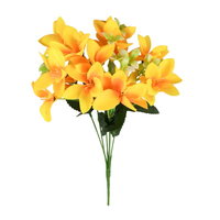 Commandez 18 arrangements de petites lys en soie réalistes en bouquets pour la Saint-Valentin et les projets de décoration de jardins/espaces extérieurs
