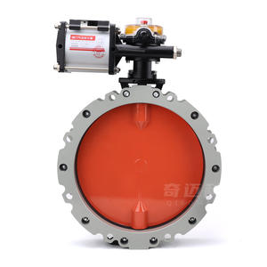 Válvula de Mariposa Neumática Qimaike V2FS con Brida Doble/Simple DN100 para Aceite/Agua/Gas para Mezcla de Polvo y Cemento, Aleación de Aluminio - Product Image 2