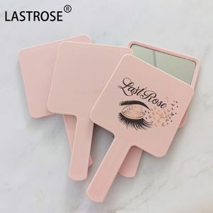 Wholesale Big <b>square</b> White Black pink Make up <b>Mirror</b> OEM logo Handle <b>Mirror</b> With Handheld <b>Mirror</b> - Product Image 3