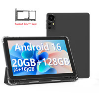 Tableta Portátil de 10 Pulgadas con Doble SIM 4G, Tableta Android 16 con 20 GB de RAM, 128 GB de ROM, 6000 mAh, Wifi 5G, Octa Core