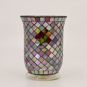 יוקרתי משובח גימור זכוכית ארובה נר בעל פסיפס זכוכית דקורטיבית עיצוב לבית קישוט מנורת זכוכית אלגנטית - Product Image 5