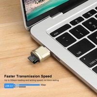 Lector de tarjetas tipo C Mini SD TF, adaptador de memoria OTG, concentrador USB C y fuente de alimentación para uso en computadora portátil sin llavero