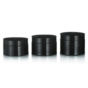 250ml <b>Empty</b> Large Cosmetic Skin Care Cream Hair Gel Food Container 8 oz Matte Black Plastic PET <b>Jar</b> with Black Screw Lid - Product Image 3