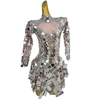 Bling paillettes paillettes boîte de nuit fête une ligne Mini robe femmes Live House chanteur danseur scène Performance Costume Festival tenue