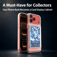 Coque de téléphone transparente avec fenêtre pour cartes TCG pour iPhone 18 17 Pro Max avec pochette de protection antichoc