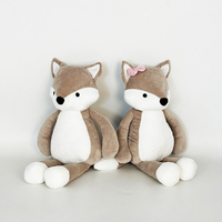 Peluche personnalisée renard, adorable animal en peluche avec logo brodé, motif floral, OEM ODM, cadeau pour bébé