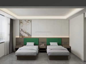 Muebles Comerciales para Hotel de 3 Estrellas, Juego de Sala y Dormitorio con Estructura de Cama de Madera, Sofá, Mesa de Centro, Escritorio y Armario para Habitación Completa - Product Image 3