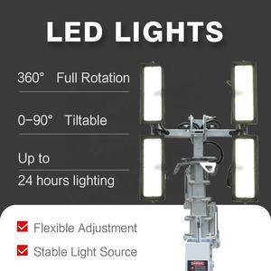 Éclairage <span class=keywords><strong>LED</strong></span> commercial pour remorque solaire 4*100W IP65 Blanc 7m 9m Mât télescopique Sécurité d'urgence avec minuterie et gradation - Product Image 2