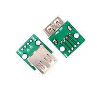 Adaptador de enchufe tipo A hembra USB2.0 A DIP 4p, Conector de PCB de 2,54mm, placa soldada, Cable de datos de alimentación de teléfono móvil
