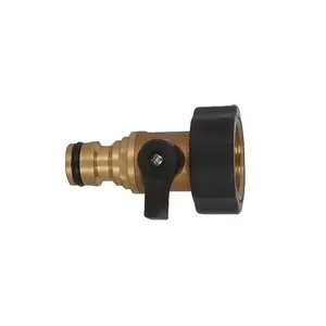 Garden brass hose tap connector 3/4" one way shut off valve