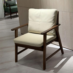 Fauteuil de salon moderne de haute qualité en gros, avec structure en bois massif durable et coussin de siège en cuir souple pour la maison - Product Image 1