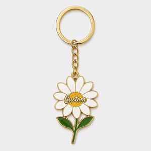 Porte-clés personnalisés par le fabricant, magnifiques porte-clés décoratifs à fleurs, souvenirs promotionnels pour fleuristes, porte-clés en métal - Product Image 3