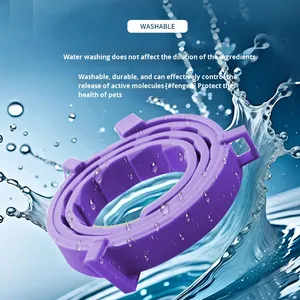 Paquete de 4 collares de silicona ajustables de lujo para gatos y perros, suministros impermeables para mascotas con patrón de estampado de animales en Stock - Product Image 4