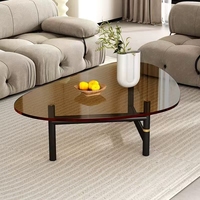 Table basse de salon moderne de luxe en verre, petite table d'appoint pour le thé et le café, vente en gros à prix abordable