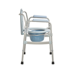 Wei Yikang <b>Folding</b> <b>Commode</b> Chair Grey Portable Toilet For Elderly Disabled Pregnant Women Home Use - Product Image 3