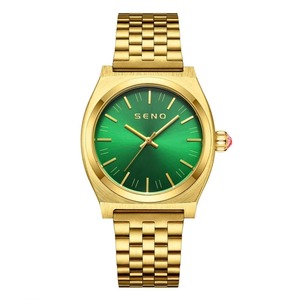 Reloj de Pulsera para Hombre, Clásico, Elegante, con Esfera Verde Jade, Correa de Acero Inoxidable Dorado, Resistente al Agua 3BAR, Ultrafino, de Cuarzo - Product Image 1
