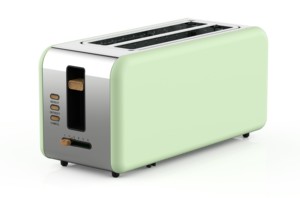 Grille-pain BESTONE 2 à longues fentes, boîtier en acier inoxydable, avec fonctions de décongélation, de réchauffement et d'annulation, minuterie mécanique, usage domestique - Product Image 2
