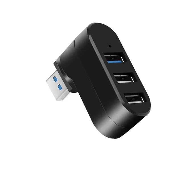 Cross Border Factory Wholesale Rotating Mini USB2.0 3Port HUB