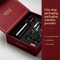 Coffret cadeau vin avec logo personnalisé, emballage rigide magnétique pour bouteilles de vin, whisky, liqueur, étiquette privée, vente en gros, OEM