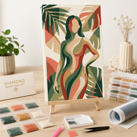 Kits de peinture diamant DIY créatifs, personnalisés, faits à la main, avec forets carrés en résine, emballage personnalisé, logo de marque