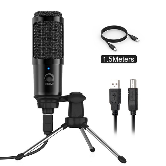 New Bee Professional Metal Podcast Voice Recording Condenser Studio Cardioid USB Microphones PC Gaming Microphones