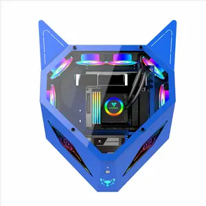 Internet Café E-Sports Hôtel Bureau Mural 240 Refroidi À L'eau Pleine <span class=keywords><strong>Tour</strong></span> MicroATX En Alliage D'aluminium Cas De Forme Spéciale RGB - Product Image 5