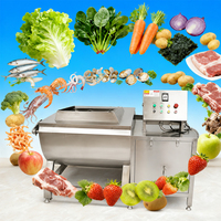 Industriële kiepemmer groentewasser voor fruit, groenten, aardappelen, wortelen, vlees, bosbessen met vortex-reinigingssysteem