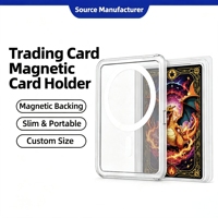 Porte-cartes magnétique coulissant latéral en PC transparent pour cartes à collectionner, étui de présentation mince avec aimant puissant et cadre mat pour rangement