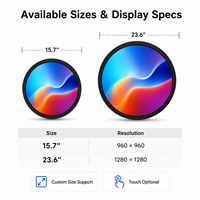 Écran tactile publicitaire circulaire LCD personnalisé de 15,7 pouces pour intérieur/extérieur avec garantie d'un an pour les projets B2B