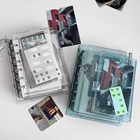 Portefeuille personnalisé argent 6 anneaux Pvc acrylique budget classeur cahier A7 classeur pour cartes mini classeur