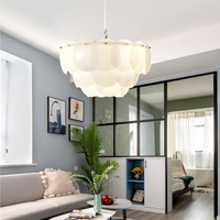 Lustre en verre rond moderne lumière luxe salon décor blanc suspension lampe pour salle à manger salon chambre