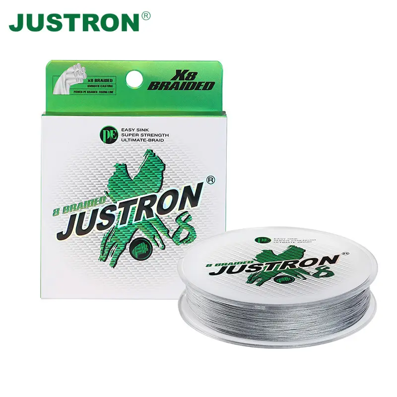 Justron 4x8x9x12x16x100m 8 גדיל קלוע PE דיג קו Ultra צפיפות גבוהה Pe קלועה דיג קו 8 צמת