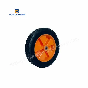 Dual Bearing Solid Powder Rubber Collapsible Wagon Wheel 7 inch for Outdoor Hand Cart Trolley