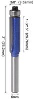 Brocas de Fresado de Carburo de 6 mm con Vástago para Trabajar la Madera, Brocas de Fresado con Rodamiento Superior para Grabar y Tallar Madera