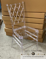 Location Chaises de salle à manger modernes en plastique transparent, empilables, démontables, à dos croisé, pour fêtes d'hôtel et mariages