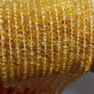 ลูกปัดซิทรินธรรมชาติคุณภาพสูงทรงรอนเดลเหลี่ยมเพชรพลอย สีส้ม ขนาด 4-5 มม. 69 กะรัตต่อเส้น - Product Image 1