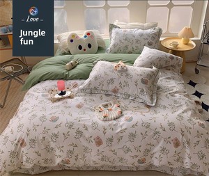 Parure de draps de luxe 100 % coton 300 fils, motif végétal imprimé, pour literie Tencel, housse de couette, technique tissée - Product Image 6