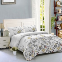 Parure de draps complète 4 pièces, impression dispersée, lit double, luxe, douce, 100% microfibre brossée, respirante, style européen, toutes saisons