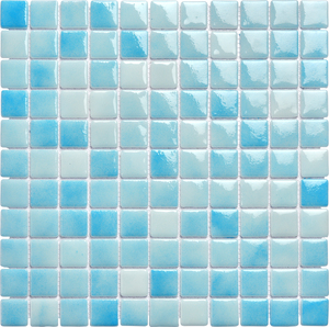 Foshan di alta qualità 25x25x4mm vetro riciclato blu pareti piscina piastrelle mosaici moderno Parquet Design per alberghi 4mm - Product Image 1