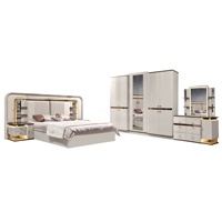 Ensemble de chambre à coucher moderne de luxe à prix abordable, lit extensible sur mesure King/Queen Size avec rangement 5+ tiroirs en MDF et cuir