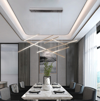 Lustre moderne minimaliste suspendu lampes suspendues linéaires grande lampe led suspendue moderne pour restaurant
