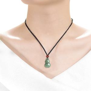 หยกธรรมชาติหยกเขียวทรงน้ำเต้าจี้หยกสไตล์จีน UNISEX ของขวัญคลาสสิกพร้อมใบรับรองการประเมิน HJ55 - Product Image 4