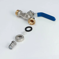 Connecteur de machine à laver pour tuyau d'arrosage extérieur, Robinet distributeur 4 voies en laiton avec vannes à ouverture rapide, en fer anti-corrosion pour cour